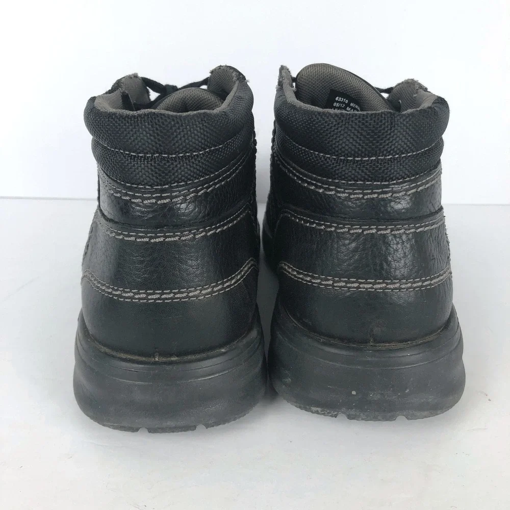 CLARKS Leather Lace Up Ankle Chukka Boots Moc Toe Sz 10.5 M Black Light 63310